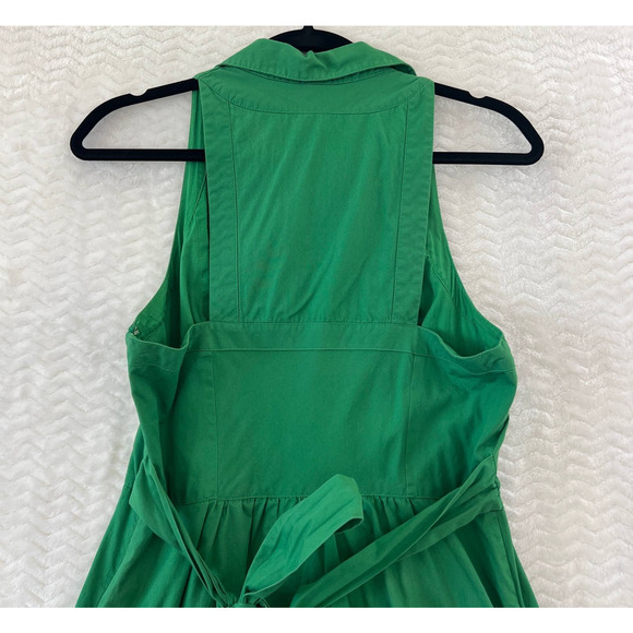 Anthropologie Maeve Kelly Green Fountain of Youth Sleeveless Shirt Dress Women 8 - Picture 5 of 16